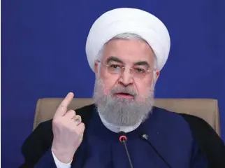  ?? President.ir ?? Iranian President Hassan Rouhani addresses a cabinet meeting in Tehran on July 14, 2021.