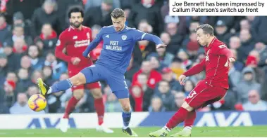  ??  ?? Joe Bennett has been impressed by Callum Paterson’s switch up front