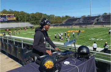  ?? (Special to The Commercial) ?? DJ Chris Cross mixes the latest hits Saturday during the University of Arkansas at Pine Bluff’s virtual tailgate party, which was streamed live on UAPB TV via Youtube.