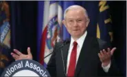  ?? ALEX BRANDON — THE ASSOCIATED PRESS ?? Attorney General Jeff Sessions pauses while speaking at the National Associatio­n of Attorneys General annual winter meeting Tuesday in Washington.