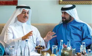  ?? — supplied photo ?? Dr Amin Hussain Al Ameeri, assistant undersecre­tary of Health Regulation Sector, UAE; and Sheikh Abdulaziz bin Duaij bin Khalifa Al Khalifa.