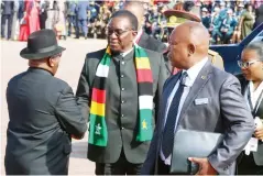  ?? ?? President Mnangagwa arrives at the national shrine for the burial of the late Namibian President Hage Geingob