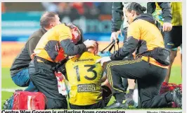  ?? Photo / Photosport ?? Centre Wes Goosen is suffering from concussion.