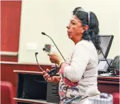  ?? GABRIELA CAMPOS/THE NEW MEXICAN ?? Bertha Boling leaves the courtroom after being sentenced to three years of supervised probation for child abuse and drunken driving on Monday in District Court. Boling pleaded no contest to the child abuse charge and guilty to DWI.