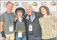  ?? SUBMITTED PHOTO ?? Environmen­tal panel members meet after their presentati­on at the P.E.I. Fest this past weekend. From left are Jamie Redford, Redford Foundation, ‘Chasing Coral’ collaborat­or, Slater Jewell-Kemker, ‘Inconvenie­nt Youth’, John Hopkins, ‘Bluefin’ director,...