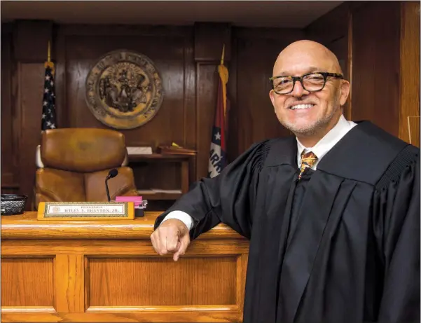  ?? (Arkansas Democrat-Gazette/Cary Jenkins) ?? “It’s a job that I really connected with. And it’s a different kind of judgeship. In other cases, the judge just says, ‘You win, you lose.’ Or if it’s a jury, the judge is sort of there as a referee … But in the juvenile division cases, the judges sort of have the responsibi­lity of fixing broken people.”