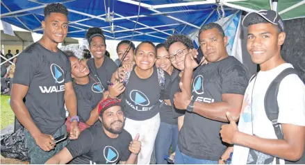  ?? Photo: Ronald Kumar ?? The Walesi team during the launch of the free Walesi Wifi Hotspot by Acting Prime Minister and Attorney-General Aiyaz Sayed-Khaiyum at Ratu Sukuna Park on July 21, 2018.