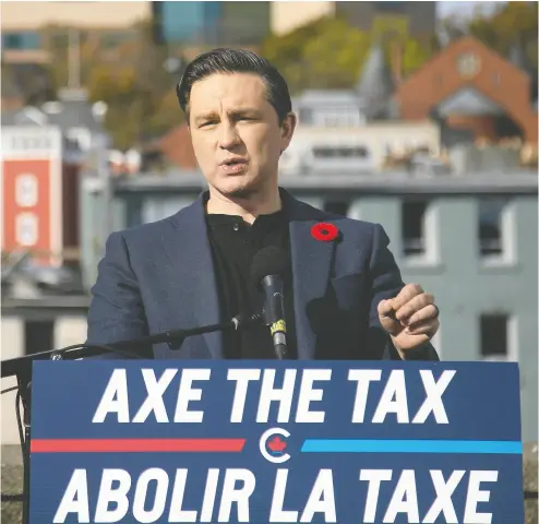  ?? PAUL DALY / THE CANADIAN PRESS FILES ?? If Conservati­ve Leader Pierre Poilievre wants to be honest with Canadians, he must explain that the affordable options to achieve emissions cuts will not get us to the Paris target, let alone to net-zero, writes Ross Mckitrick.