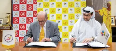  ??  ?? ↑
The MOU was signed by Colm Mcloughlin and Tariq Al Gurg at Dubai Duty Free Head Office.