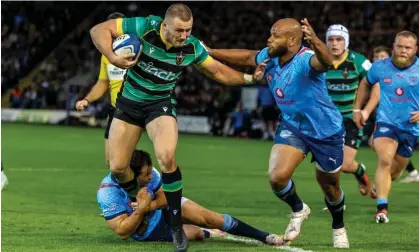  ?? Morgan Treacy/Inpho/Shuttersto­ck ?? Northampto­n’s Ollie Sleighthol­me rampages through a depleted Bulls side during a one-sided Champions Cup quarter-final. Photograph: