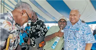  ?? Photo: DEPTFO News ?? Prime Minister Voreqe Bainimaram­a meets people of Rakiraki during a consultati­on in Rakiraki town on February 16, 2018.