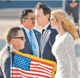  ?? REMO CASILLI/REUTERS ?? Ivanka y su esposo, Jared Kushner, inseparabl­es de Trump en Israel.