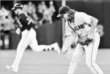  ?? FRANK GUNN THE CANADIAN PRESS ?? Toronto Blue Jays’ Justin Smoak rounds the base after hitting a two-run homer off of Cleveland Indians pitcher Mike Clevinger on Sunday.