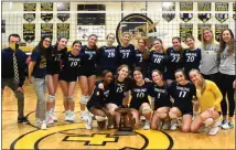  ?? JASON SCHMITT — FOR MEDIANEWS GROUP ?? Royal Oak Shrine captured its third straight regional volleyball title Thursday night at Madison Heights Bishop Foley High School, defeating Marlette in the regional final, 25-11, 25-14, 25-20.