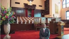  ?? COURTESY OF MCGEE MEDIA ?? “Black Church” host Henry Louis Gates Jr. inside historic Ebenezer Baptist Church in Atlanta.