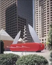  ?? Brian Forrest Museum of Contempora­ry Art ?? THE MOCA PLAZA is home to Claes Oldenburg’s monumental 1986 sculpture “Knife/Ship II.”