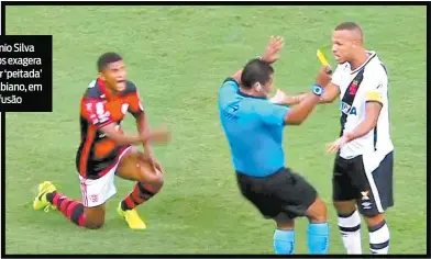  ?? REPRODUÇÃO DE VÍDEO ?? is Antônio Silva s Santos exagera receber ‘peitada’ Luis Fabiano, em 17: confusão