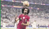  ?? ?? Qatar’s Akram Afif at the AFC 2023 Asian Cup final against Jordan, Doha, Qatar, Feb. 10, 2024.