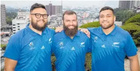  ?? Photo / Mark Mitchell ?? Angus Ta’avao, Liam Coltman and Atu Moli.