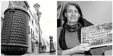  ??  ?? Corbeilles, candélabre­s, potelets… Florence Xolin a travaillé avec les services de la Ville sur l’élaboratio­n de la charte du mobilier et de l’environnem­ent urbains de Poissy.