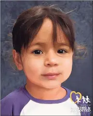  ?? Hearst Connecticu­t Media file photo ?? Police released a digitally-aged image of missing Ansonia toddler, Vanessa Morales.