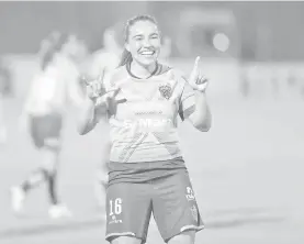  ?? /CORTESÍA FC JUÁREZ ?? Gabriela Álvarez celebra su gol