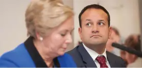  ??  ?? Tánaiste Frances Fitzgerald with Taoiseach Leo Varadkar. Photo: Gareth Chaney Collins