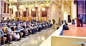  ??  ?? Photo shows the scene of the 2019 Forum on the Developmen­t of Tibet in Lhasa, capital of southwest China’s Tibet Autonomous Region, June 14, 2019. (Xinhua/zhou Jinshuai)