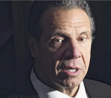  ?? Will Waldron / Times Union ?? Under pressure both from Republican­s and from fellow Democrats, Gov. Andrew Cuomo said he will allow state Attorney General Letitia James to oversee an investigat­ion into the sexual harassment allegation­s against him.