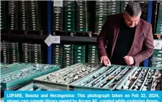  ?? ?? LOPARE, Bosnia and Herzegovin­a: This photograph taken on Feb 22, 2024, shows core sample library owned by Arcore AG, created while exploring deposits of lithium ore, near North-Eastern Bosnian town of Lopare. — AFP