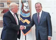  ?? ASSOCIATED PRESS ?? This photo released by the Russian Ministry of Foreign Affairs shows President Donald Trump meeting with Russian Foreign Minister Sergey Lavrov in the White House on Wednesday.