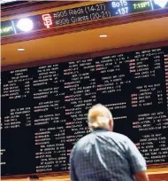  ??  ?? In this Monday, May 14, 2018 photo, betting odds are displayed on a board at the South Point Hotel and Casino in Las Vegas.