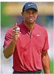  ?? FOTO: DERMER/DPA ?? Seht her, da bin ich wieder: Tiger Woods spielte in St. Louis wie zu seinen besten Zeiten auf.