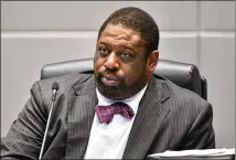  ?? HYOSUB SHIN/AJC 2021 ?? Fulton County Commission­er Marvin Arrington Jr., who sponsored the resolution to create the task force, says it’s too early to tell what form reparation­s might take, or even if they’ll be recommende­d at all. That will take debate and research, he said.