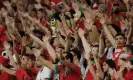  ?? Jenkins/The Guardian ?? Morocco fans do the thunder clap during the last-16 win over Spain. Photograph: Tom