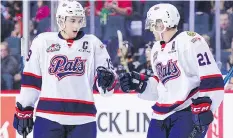  ?? DEREK LEUNG/GETTY IMAGES ?? Regina Pats stars Jake Leschyshyn, left, and Nick Henry could be on the trading block for the rebuilding WHL team.