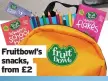  ??  ?? Fruitbowl’s snacks, from £2