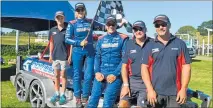  ?? PHOTO / SUPPLIED ?? Newly crowned New Zealand Jetsprint A-class champions Novus Glass features Whanganui crew Max Candish (left), race navigator Donna Candish, Christchur­ch owner and driver Si Gibbon, Mike Gibbon and Whanganui’s Nick Candish.