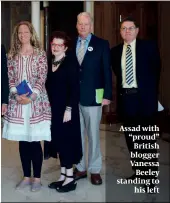  ?? PHOTOS: GETTY IMAGES, TWITTER ?? Assad with “proud” British blogger Vanessa Beeley standing to his left