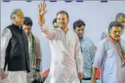  ?? PTI FILE ?? Congress president Rahul Gandhi at a meeting in Mumbai. A party functionar­y said the move to include caste, religion as criteria for appointmen­t of officebear­ers is because of a realisatio­n that the party’s comeback largely depends on its revival in...