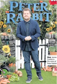  ??  ?? Star James Corden is the voice of Peter Rabbit