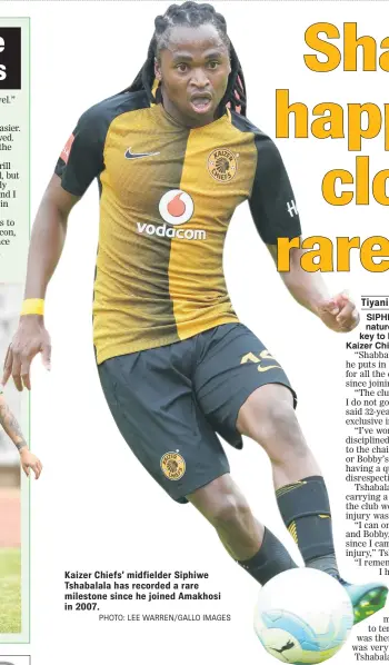  ?? PHOTO: LEE WARREN/GALLO IMAGES ?? Kaizer Chiefs’ midfielder Siphiwe Tshabalala has recorded a rare milestone since he joined Amakhosi in 2007.