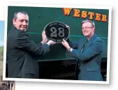  ?? NRM ?? Taff Vale Project manager David Murray and NRM Senior Curator Anthony Coulls launch the 0-6-2T restoratio­n project at Bronwydd Arms.