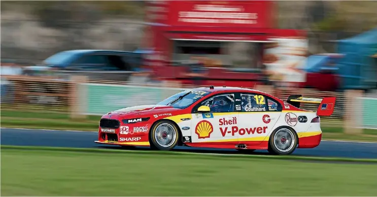  ??  ?? Fabian Coulthard won a controvers­ial race at Phillip Island yesterday.