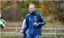  ??  ?? Curtis Edwards keeps his eyes on the ball during Djurgården training at Kaknäs. Photograph: Kenth Norberg