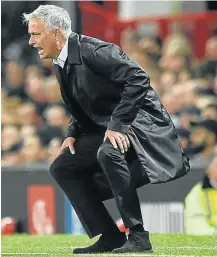  ?? Picture: Oli SCARFF / AFP ?? BOILING HOT: Manchester United's manager Jose Mourinho gestures from the touchline during the English Premier League match between the ‘Red Devils’ and Tottenham Hotspur at Old Trafford.