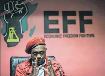  ??  ?? Niche: EFF secretary general Godrich Gardee says his party is focusing on first-time voters and those with no political party affiliatio­n. Photo: Paul Botes