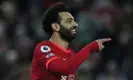  ?? April. Photograph: Phil Noble/Reuters ?? Mohamed Salah celebrates after scoring for Liverpool against Manchester United in