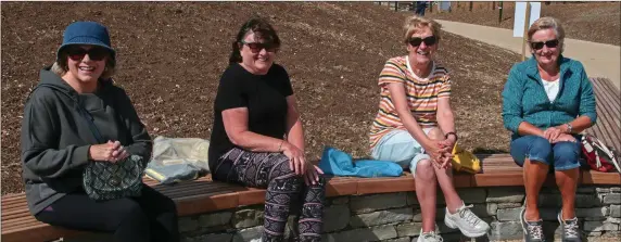  ??  ?? Patricia Moloney, Anne Griffin, Maura Ryan and Margaret Ennis enjoying the fine weather at the opening of Min Ryan Park.