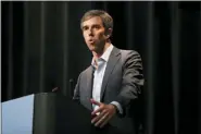  ?? CHARLIE NEIBERGALL — THE ASSOCIATED PRESS ?? Democratic presidenti­al candidate Beto O’Rourke speaks at the Iowa Federation of Labor convention, Wednesday in Altoona, Iowa.